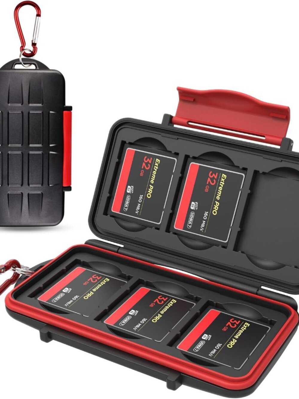 6 Slot Compact Flash Card Case, Water-Resistant